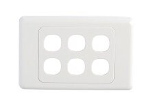 6 Gang Wall Plate Clipsal Compatible White-preview.jpg